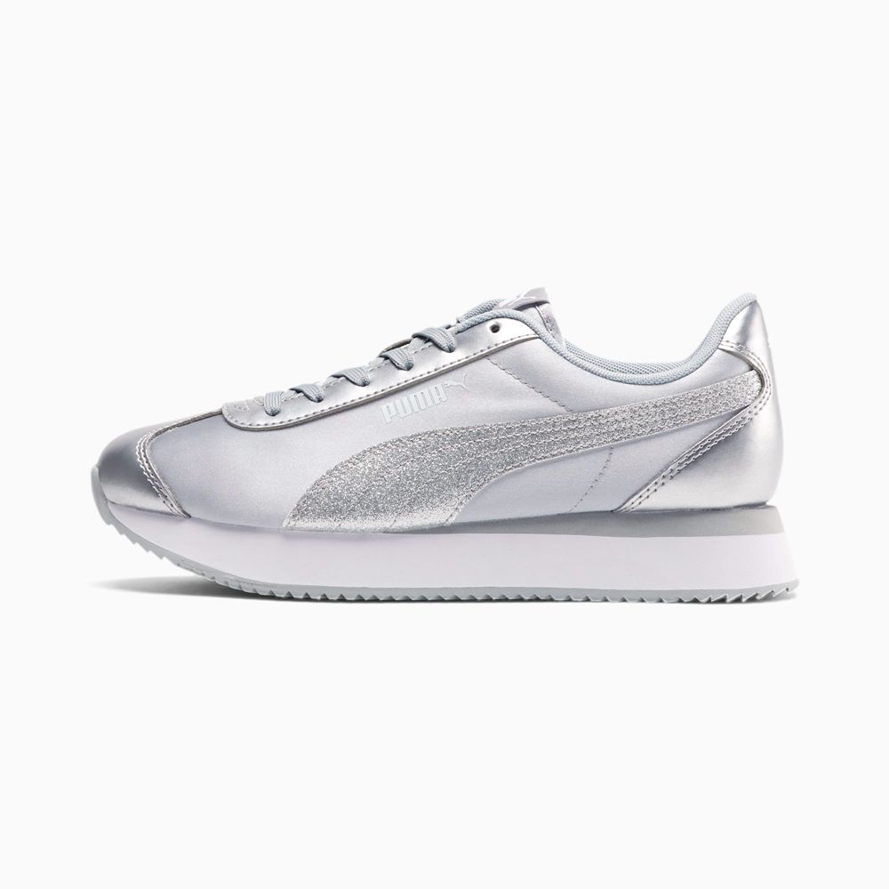 Puma Turino Stacked Glitter Női Sportcipő - Titán ( Hungary - CBLPD2731 )